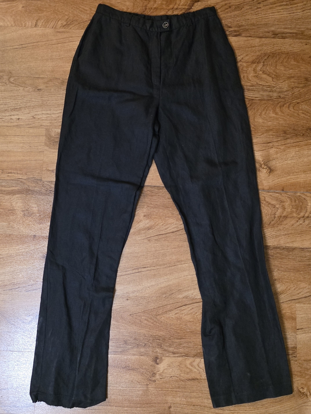 Basler Black Linen Blend Dress Pants